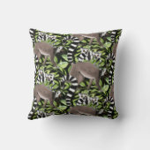 リングや輪尾のマダガスカル野生生物パターンのキツネザル クッション (裏面)