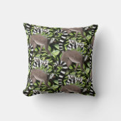 リングや輪尾のマダガスカル野生生物パターンのキツネザル クッション (正面)