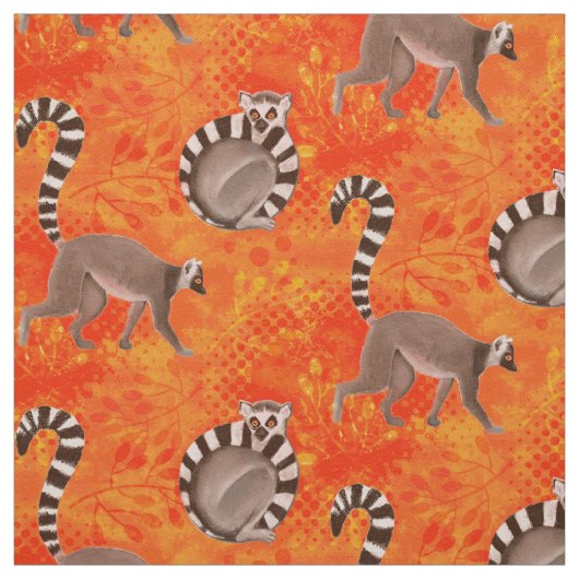 リングや輪尾状マダガスカルキツネザル ファブリック (見本)