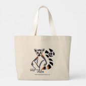 リングや輪尾LEMUR -動物愛好家 – 野生生物 –  ラージトートバッグ (裏面)