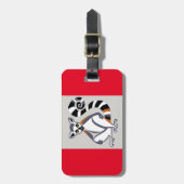 リングや輪尾LEMUR – 絶滅の危機に瀕した動物 – 赤 ラゲッジタグ (正面縦)