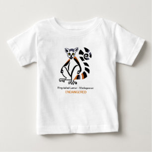 リングや輪尾LEMUR – 絶滅危惧動物グラフィック – ベビーTシャツ