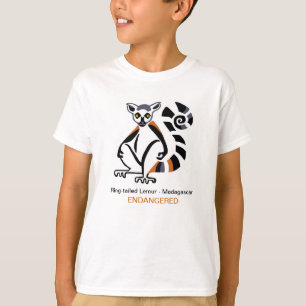リングや輪尾LEMUR – 絶滅危惧動物グラフィック Tシャツ