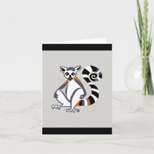 リングや輪尾LEMUR – 絶滅危惧動物 – 自然 カード