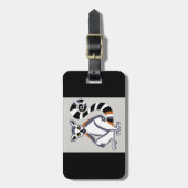 リングや輪尾LEMUR – 絶滅危惧動物 – 黒 ラゲッジタグ (正面縦)