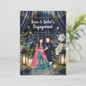 リングや輪式招待状インディアン婚約招待 招待状 (スタンド正面)