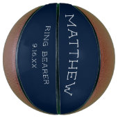 リングや輪持参人結婚のパーソナライズされた バスケットボール (縦)