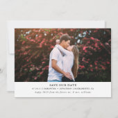 リングや輪新年の結婚式の日付を保存 案内状 (裏面)