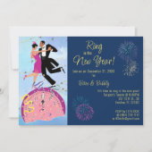 リングや輪新年パーティの招待状 招待状 (正面)