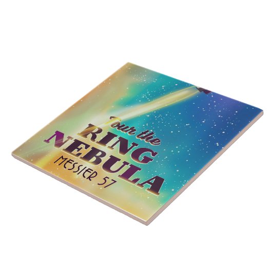 リングや輪星雲（メシエ57）宇宙旅行ポスター。 タイル (側面)