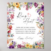 リングや輪狩りゲームフローラブライダルシャワーポスター署名 ポスター (正面)