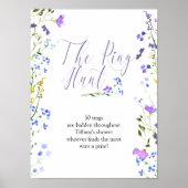 リングや輪狩りパープルワイルドフラワーブライダルシャワー ポスター (正面)