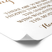 リングや輪狩りピンクフローラブライダルシャワーゲームサイン ポスター (角)