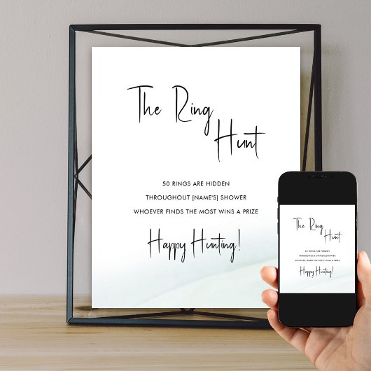 リングや輪狩りブライダルシャワーゲームソフトグリーンウォッシュペースト ポスター