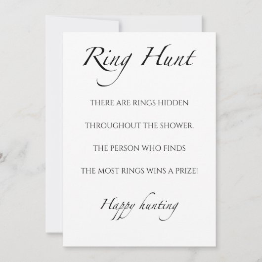 リングや輪狩りブライダルシャワーゲーム卓上シンボルや象徴 招待状 (正面)