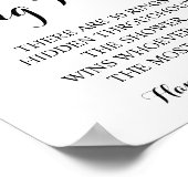 リングや輪狩りブルーフラワーブライダルシャワーゲームサイン ポスター (角)