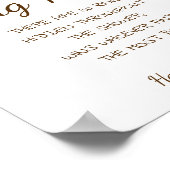 リングや輪狩りマルサラフラワーズブライダルシャワーゲームサイン ポスター (角)