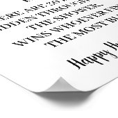 リングや輪狩りレモン&バラブライダルシャワーゲームサイン ポスター (角)