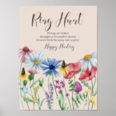 リングや輪狩りワイルドフラワーチャームブライダルシャワーゲーム ポスター (正面)