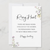 リングや輪狩りワイルドフラワーブライダルシャワーゲーム 招待状 (正面)