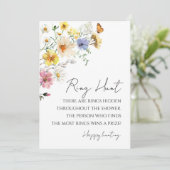 リングや輪狩りワイルドフラワーボホブライダルシャワーゲームカード 招待状 (スタンド正面)