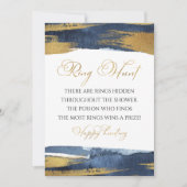 リングや輪狩り抽象芸術ブルーブライダルシャワーゲームカード 招待状 (正面)