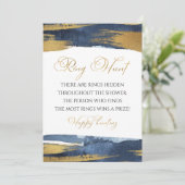 リングや輪狩り抽象芸術ブルーブライダルシャワーゲームカード 招待状 (スタンド正面)