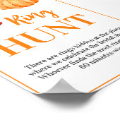 リングや輪狩り秋カボチャブライダルゲームサイン ポスター (角)