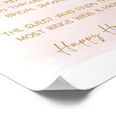 リングや輪狩り赤面&金ゴールドブライダルシャワーゲームサイン ポスター (角)