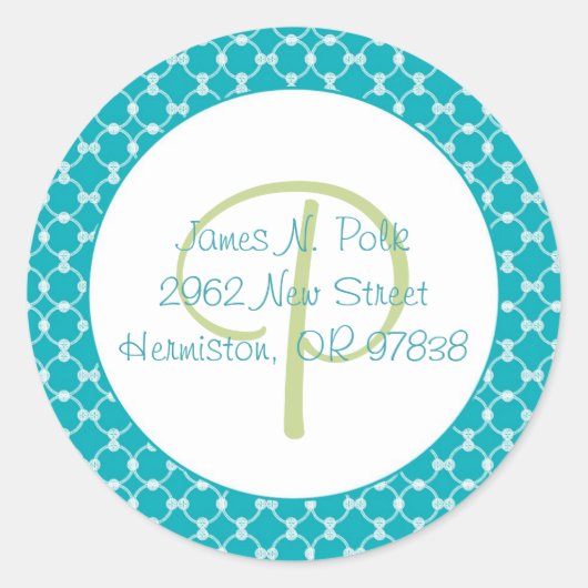 リングや輪相互差出人住所ラベル ラウンドシール (正面)