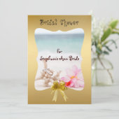 リングや輪結婚のビーチブライダルシャワーカード 招待状 (スタンド正面)