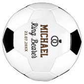 リングや輪結婚ベアラーありがとう サッカーボール (回転)