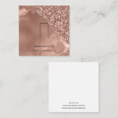 リングや輪表示カード |バラ金ゴールドとグリッター スクエア名刺 (正面/裏面)