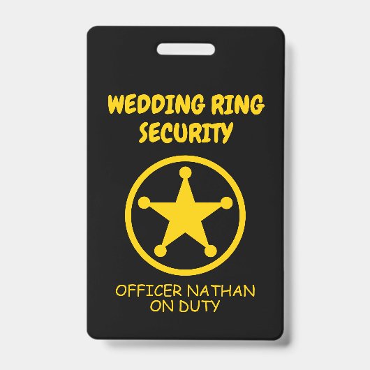 リングや輪警備員のリング結婚ベアラー用キッズバッジ バッジ (正面)