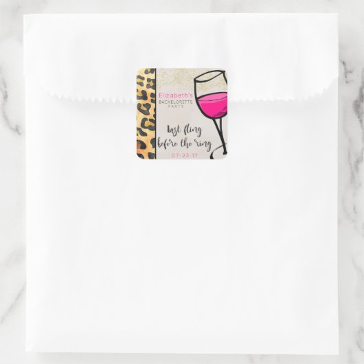 リングや輪野生のプリントバチェロレッテの前の最後の興行期間 スクエアシール (バッグ)