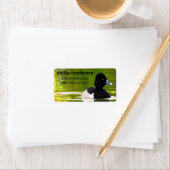 リングや輪首のアヒル黒と白の鳥緑の水 ラベル (インサイチュ)