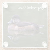 リングや輪首のアヒル ガラスコースター (裏面)