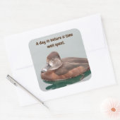 リングや輪首の鴨写真美しい茶色の雌鳥 スクエアシール (封筒)