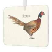 リングや輪首キジの鳥の漫画イラストレーション カーエアーフレッシュナー (左)