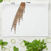 リングや輪首キジの鳥の漫画イラストレーション キッチンタオル (折り畳み)