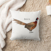 リングや輪首キジの鳥の漫画イラストレーション クッション (ブランケット)