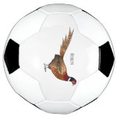 リングや輪首キジの鳥の漫画イラストレーション サッカーボール (回転)