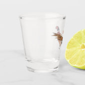 リングや輪首キジの鳥の漫画イラストレーション ショットグラス (左)