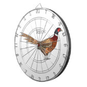 リングや輪首キジの鳥の漫画イラストレーション ダーツボード (正面右)