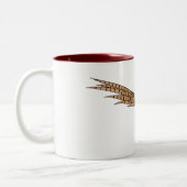 リングや輪首キジの鳥の漫画イラストレーション ツートーンマグカップ (左)