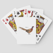 リングや輪首キジの鳥の漫画イラストレーション トランプ (裏面)