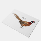 リングや輪首キジの鳥の漫画イラストレーション ドアマット (アングル)