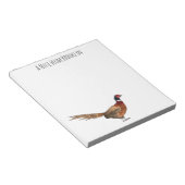 リングや輪首キジの鳥の漫画イラストレーション ノートパッド (アングル)