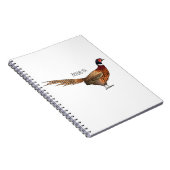 リングや輪首キジの鳥の漫画イラストレーション ノートブック (右側)