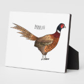 リングや輪首キジの鳥の漫画イラストレーション フォトプラーク (側面)